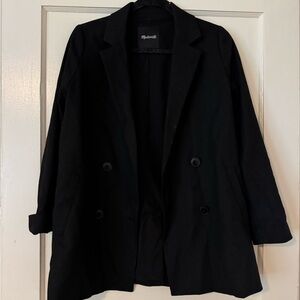 Madewell Black Oversized Double-Breasted Blazer